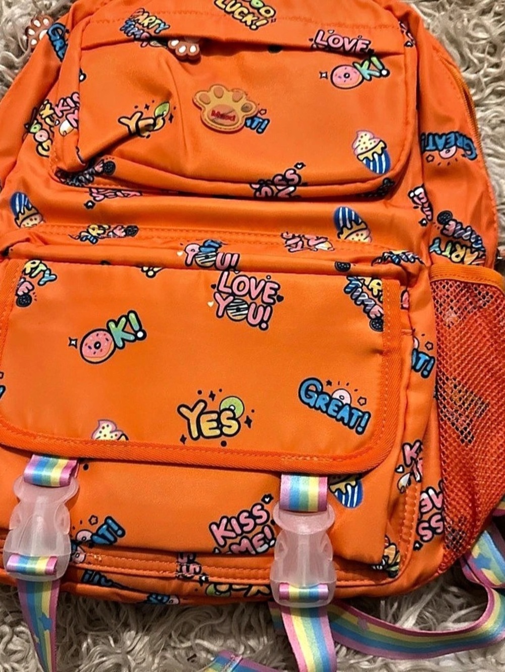 Mod Kids Printed Backpack NWT in Orange & Multicolor